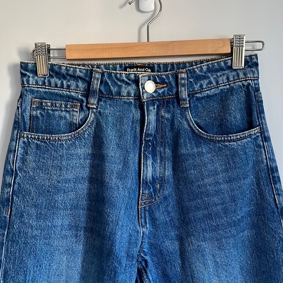 Frank & Oak Karen Kick Flare Raw Hem Organic Cotton Cropped Jeans 26 - Picture 4 of 14